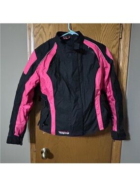Castle streetwear ladies padded pink black motorcycle rider jacket size 10
